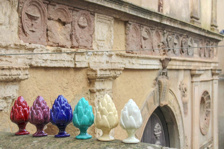 CARCIOFO • Bianco Peloritani • H10 - Crita Ceramiche di Caltagirone