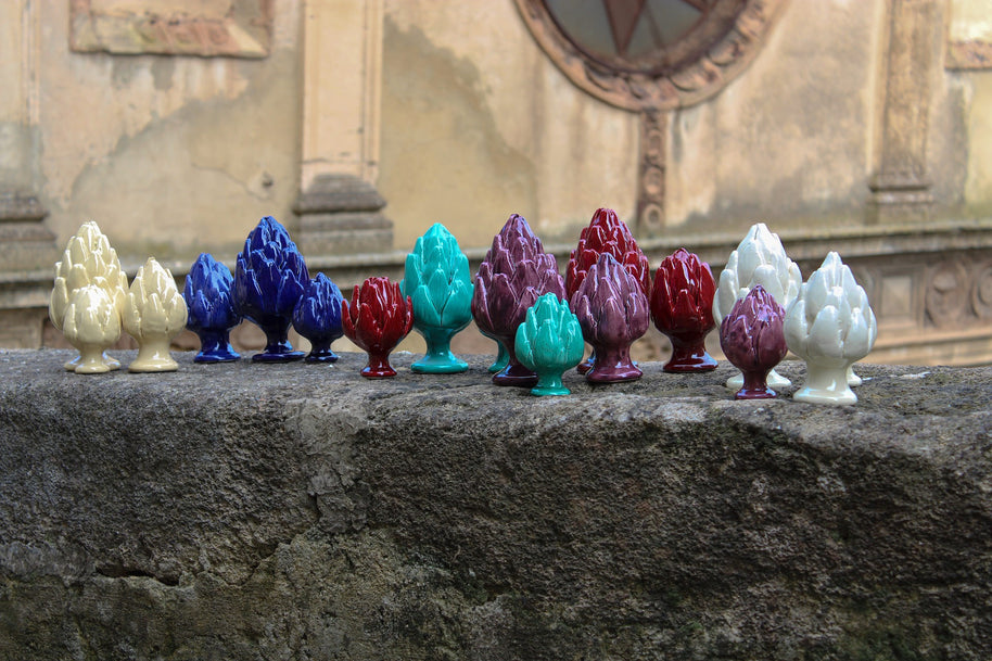 CARCIOFO • Cobalto di Ustica • H10 - Crita Ceramiche di Caltagirone