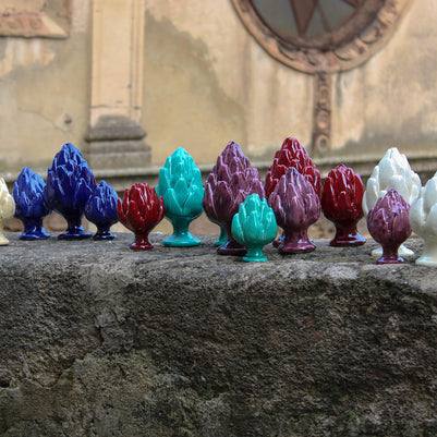 CARCIOFO • Cobalto di Ustica • H15 - Crita Ceramiche di Caltagirone