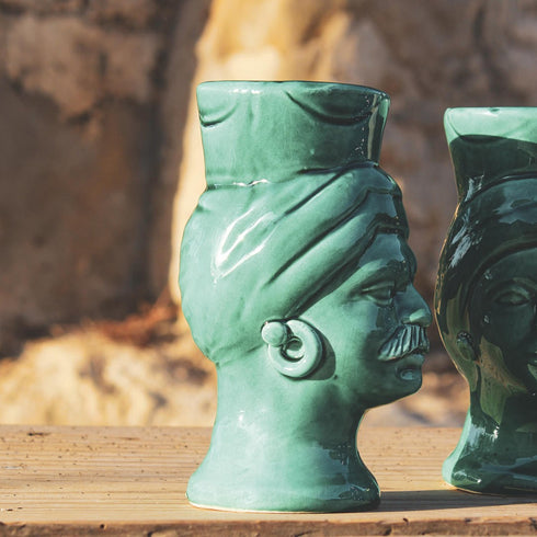 Grifone & Mata • Turchese di Calamosche • H14 - Crita Ceramiche di Caltagirone