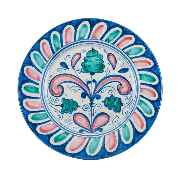 Piatto Piano ROSA DI MONZIA - Crita Ceramiche di Caltagirone