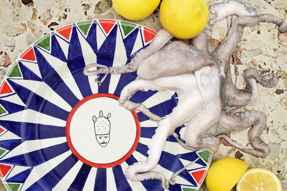 Piatto Piano UZETA - Crita Ceramiche di Caltagirone