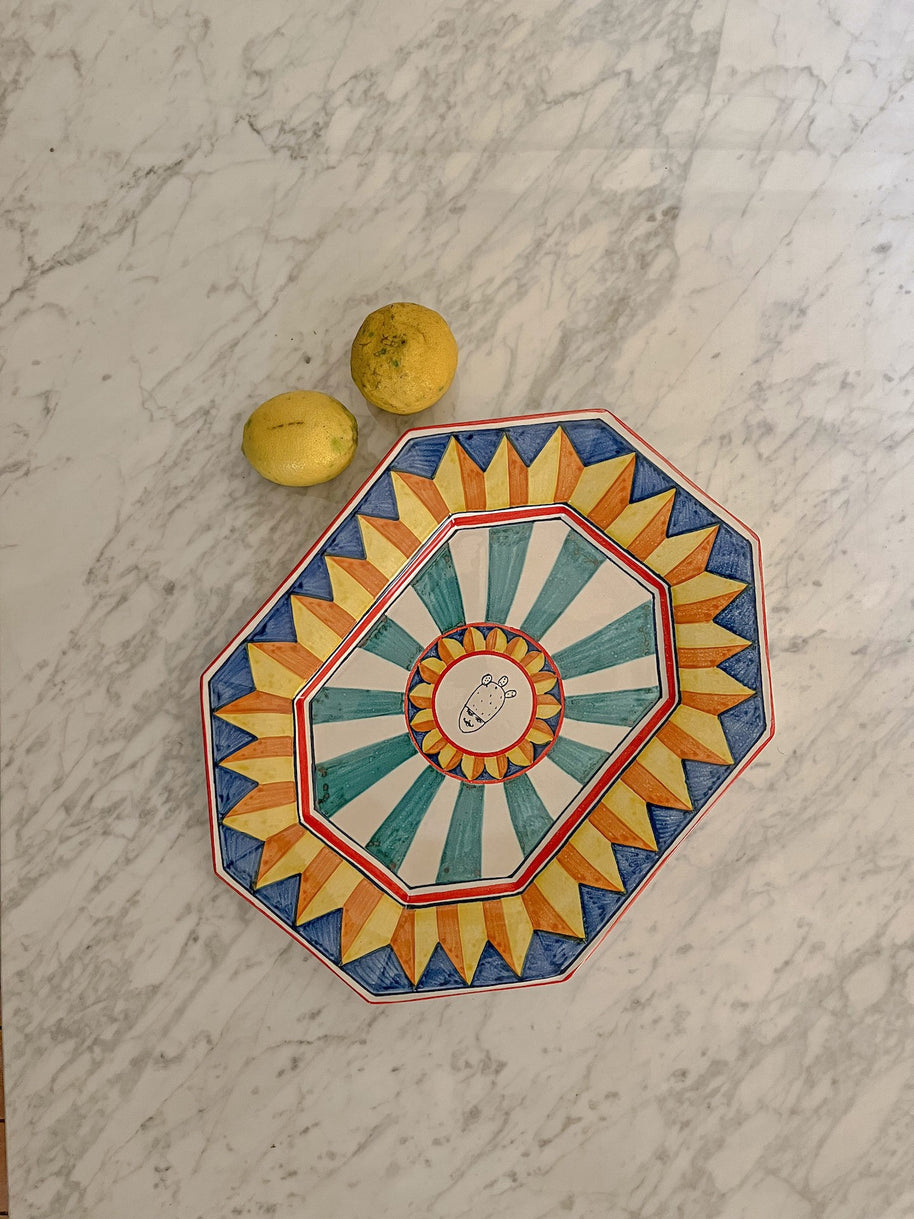 Piatto Portata Ottagonale DEMETRA - Crita Ceramiche di Caltagirone
