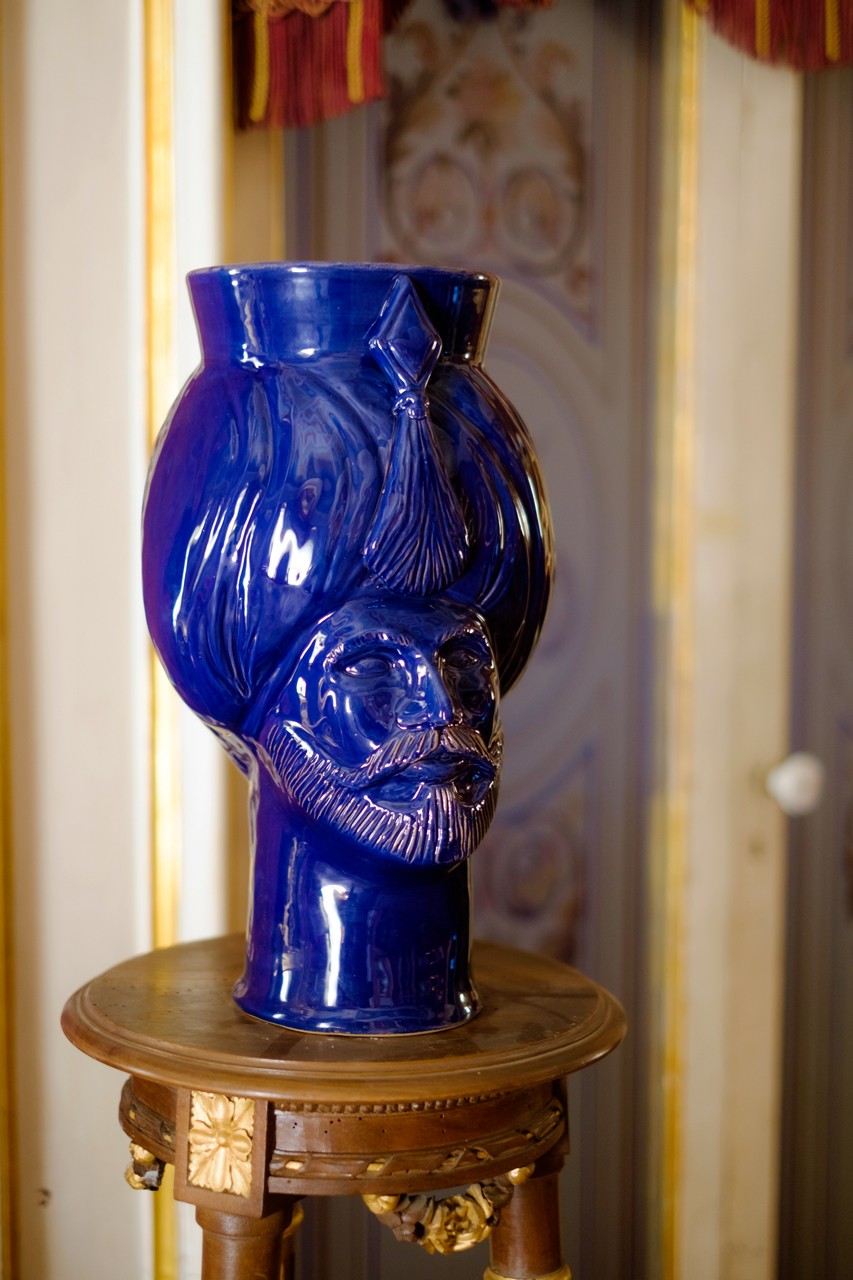 Selim • blu pantelleria - Crita Ceramiche di Caltagirone