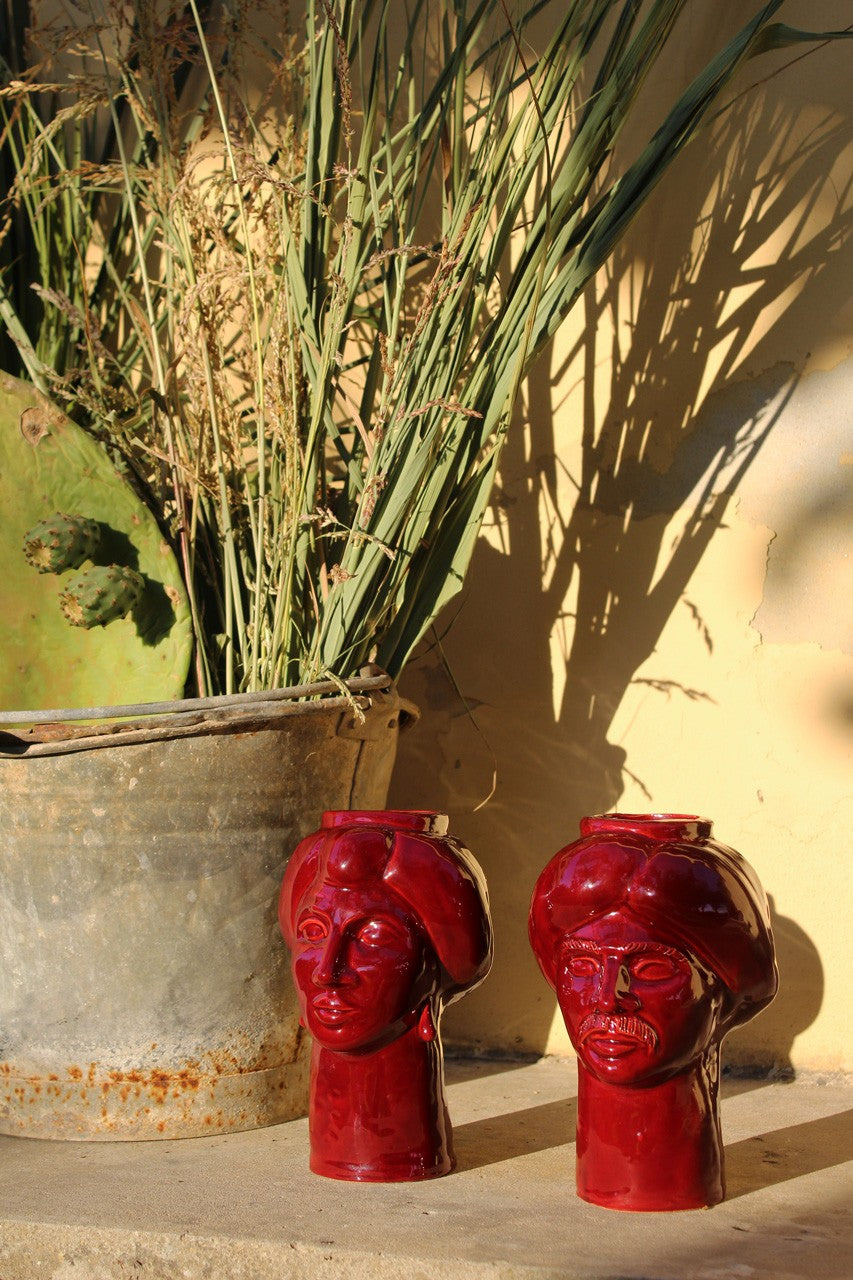 Solimano & Roxelana piccoli • Rosso Etna - Crita Ceramiche di Caltagirone