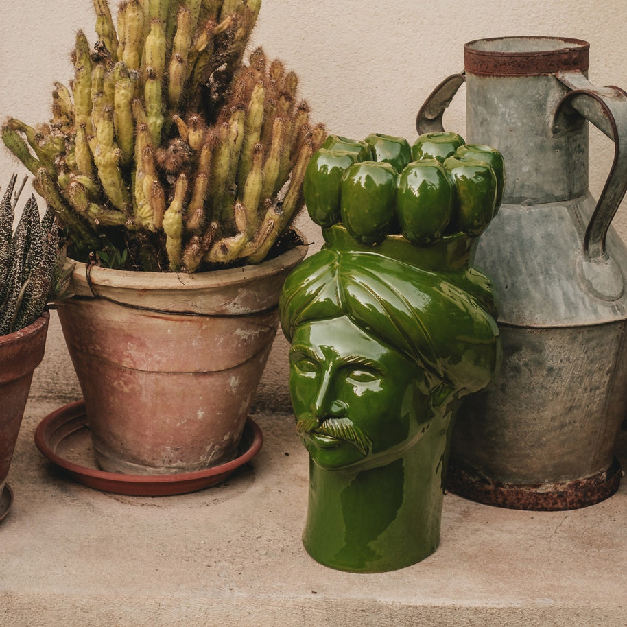 Solimano d'India • Verde Montalbano - Crita Ceramiche di Caltagirone