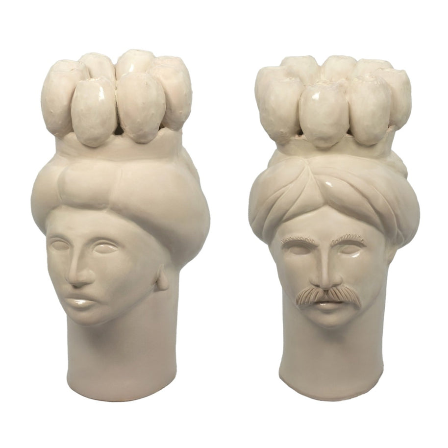 Solimano e Roxelana d'India • Bianco dei Peloritani - Crita Ceramiche di Caltagirone