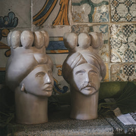 Solimano e Roxelana d'India • Bianco dei Peloritani - Crita Ceramiche di Caltagirone