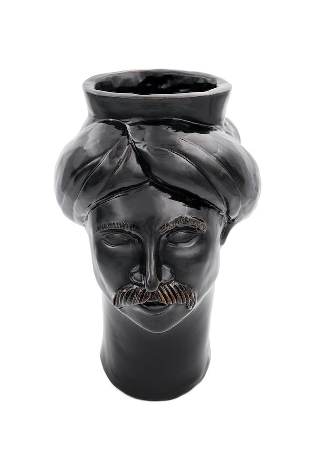 Solimano Medio • Nero Stromboli - Crita Ceramiche di Caltagirone