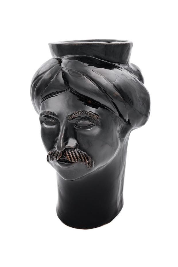 Solimano Medio • Nero Stromboli - Crita Ceramiche di Caltagirone